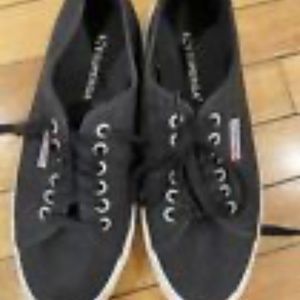 Superga low top black canvas sneakers  size 9.5 women's/ 8 men's